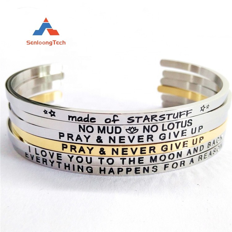 custom name logo bracelet metal